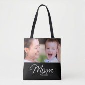 Tote Bag Mom Established Script Black Photo (Devant)