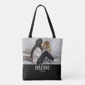 Tote Bag Mom Established Script Black Photo (Dos)