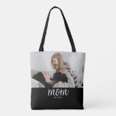 Tote Bag Mom Established Script Black Photo (Dos)