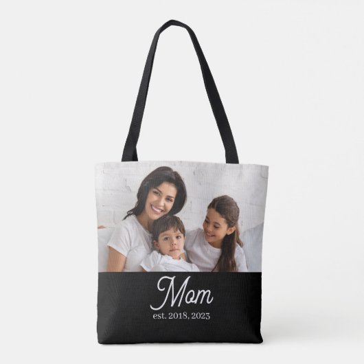 Tote Bag Mom Established Script Black Photo (Dos)