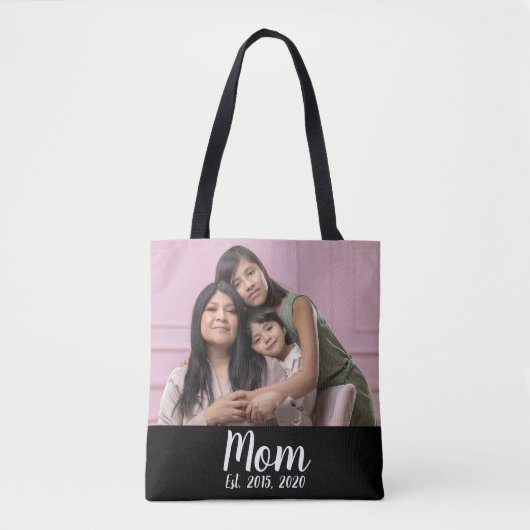 Tote Bag Mom Established Script Black Photo (Devant)