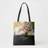 Tote Bag Mom Established Script Black Photo (Devant)