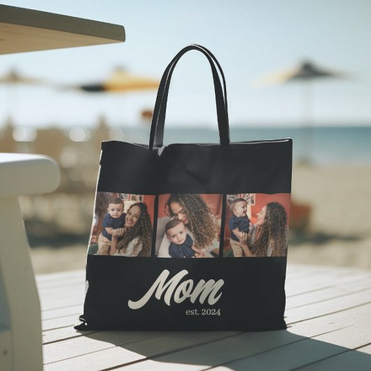 Tote Bag Mom Established Script Black Photo
