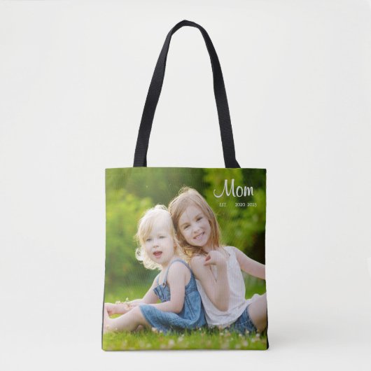 Tote Bag Mom Established Script Black Photo (Devant)