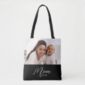 Tote Bag Mom Established Script Black Photo (Devant)