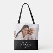 Tote Bag Mom Established Script Black Photo (Dos)