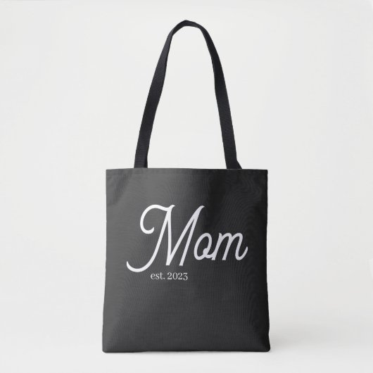 Tote Bag Mom Established White Script (Devant)