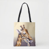 Tote Bag Moment de contact entre Mère Giraffe & Calf (Devant)