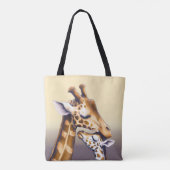 Tote Bag Moment de contact entre Mère Giraffe & Calf (Dos)