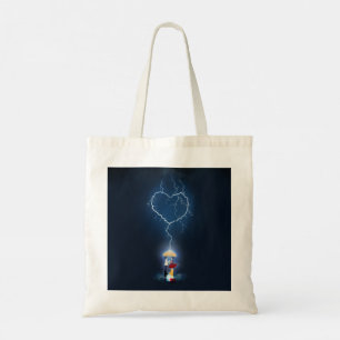 Tote Bag Moment romantique "Lovestruck" sous un parapluie P