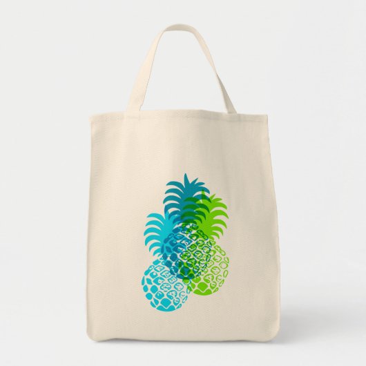 Tote Bag Momona Pineapple Hawaiian Tropical Turq (Devant)