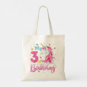 Tote Bag Mon 3e anniversaire Pink Unicorn Donut 3 ans pour (Dos)