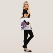Tote Bag Mon 5e anniversaire Black Girl Parties scintillant (Sur le modèle)
