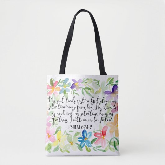 Tote Bag Mon âme trouve le repos en Dieu seule (Devant)