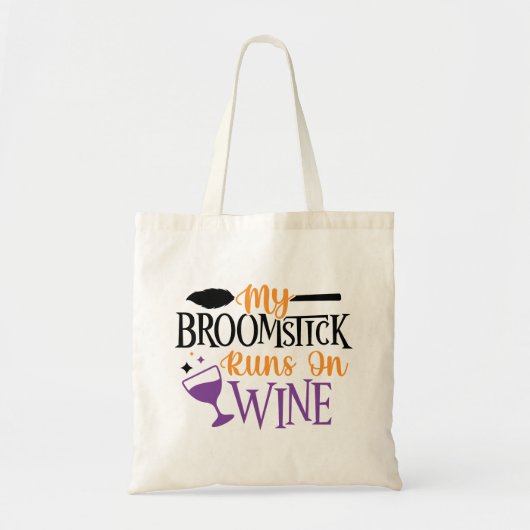 Tote Bag Mon Broomstick tourne sur le vin (Devant)