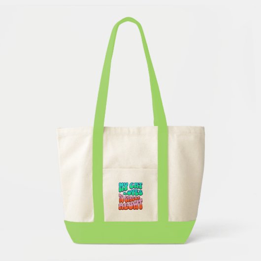 Tote Bag Mon chat adore stresser Miaou (Devant)