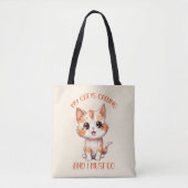 Tote Bag Mon Chat Appelle Un Chat Orange Cute (Devant)