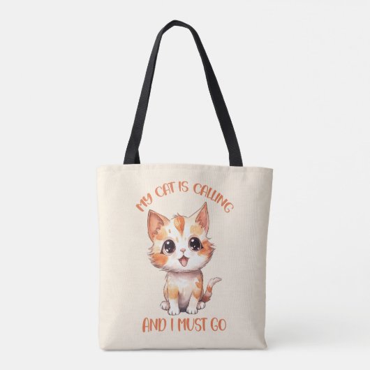 Tote Bag Mon Chat Appelle Un Chat Orange Cute (Dos)
