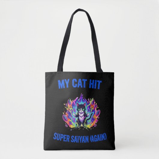 Tote Bag Mon chat devient Super Saiyan (encore) (Devant)