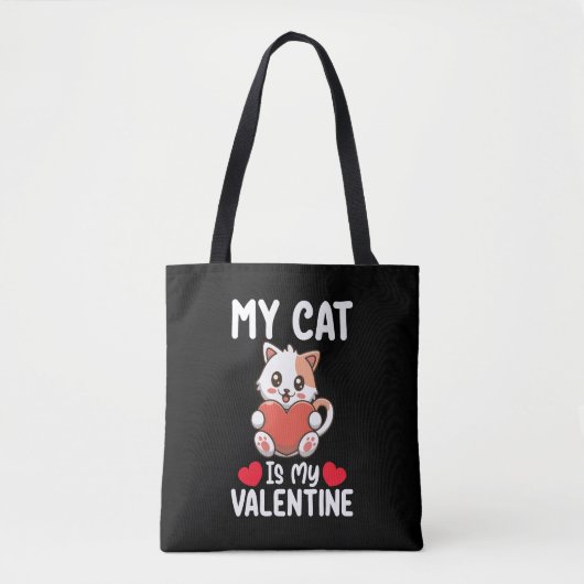 Tote Bag Mon Chat Est Ma Saint Valentin Amoureux Des Animau (Devant)