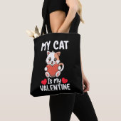 Tote Bag Mon Chat Est Ma Saint Valentin Amoureux Des Animau (De près)