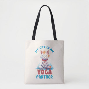 Tote Bag Mon Chat Est Mon Partenaire De Yoga (2)