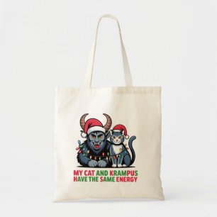 Tote Bag Mon chat et Krampus ont la même énergie drôle