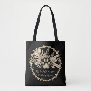 Tote Bag Mon chien m'aide à grandir Citation d'amateur de c