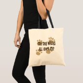 Tote Bag Mon chien marche partout je (Devant (produit))