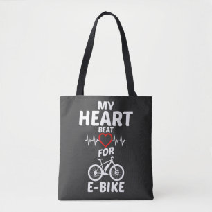 Tote Bag Mon coeur bat pour Ebike E Bike T-Shirt