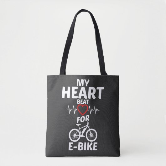 Tote Bag Mon coeur bat pour Ebike E Bike T-Shirt (Devant)