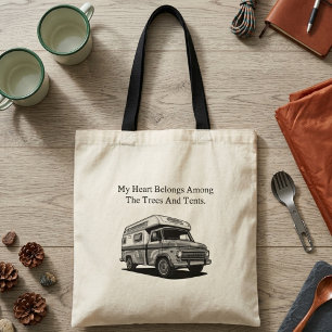 Tote Bag Mon cœur parmi les arbres Tentes Amoureux de la na