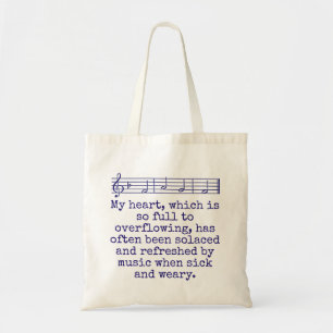 Tote Bag Mon Coeur Qui Est Si Plein - Citation Musique