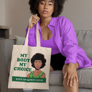 Tote Bag Mon corps Mon choix Africain Américain Féministe