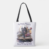 Tote Bag Mon Endroit Heureux Est Entre Les Pages D'Un Livre (Dos)