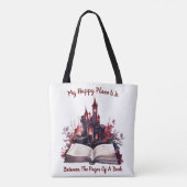 Tote Bag Mon Endroit Heureux Est Entre Les Pages D'Un Livre (Dos)