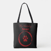 Tote Bag Mon esprit de Noël est une empreinte de patte | Dr (Dos)