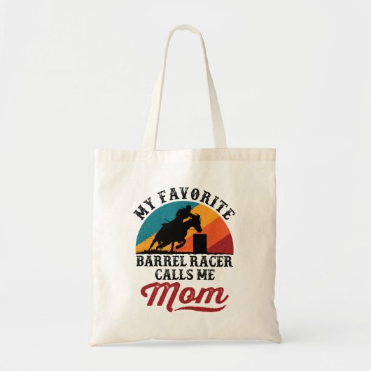 Tote Bag Mon Favori Barrel Racer M'Appelle Maman Retro (Devant)
