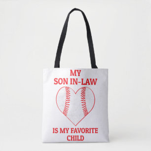 Tote Bag Mon gendre est mon enfant préféré - Fan de basebal