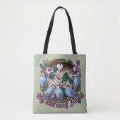 Tote Bag Mon JAVA du matin avec des moineaux de Java (Devant)