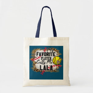 Tote Bag Mon Joueur favori m'appelle Lala mères de softball