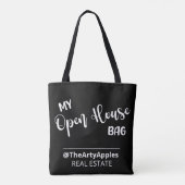 Tote Bag mon open house vendre logo d'entreprise immobilier (Dos)