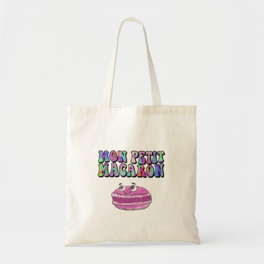 Tote Bag Mon Petit Macaron Retro Tie Dye Texte Super (Devant)