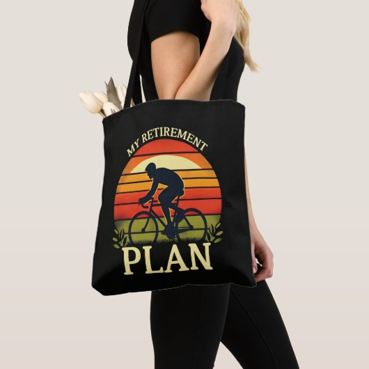 Tote Bag Mon Plan De Retraite Passionné De Cyclisme (De près)