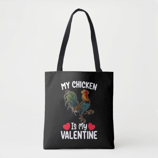 Tote Bag Mon Poulet Est Mon Saint Valentin Farmants Agricul (Devant)