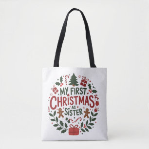 Tote Bag Mon premier Noël en tant que famille de soeur tenu