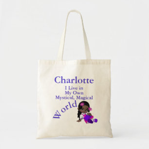 Tote Bag Mon propre monde magique mystique fille Brown