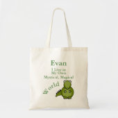 Tote Bag Mon propre mystique Monde magique Dinosaure Vert (Devant)