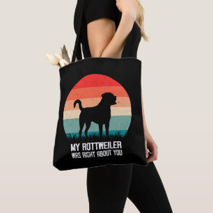 Tote Bag Mon Rottweiler A Raison De Vous Chien Retro