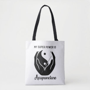 Tote Bag Mon super pouvoir est Acupuncture Fourre-tout